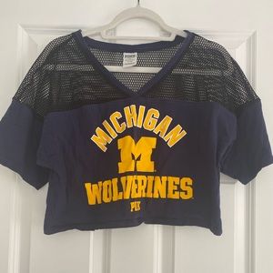 University of Michigan cropped mesh tee from Victoria Secret PINK.